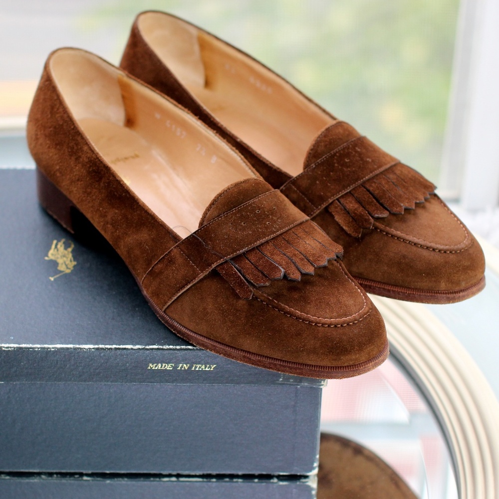 Ralph Lauren Suede Fringe Loafer - Picture 1 of 8